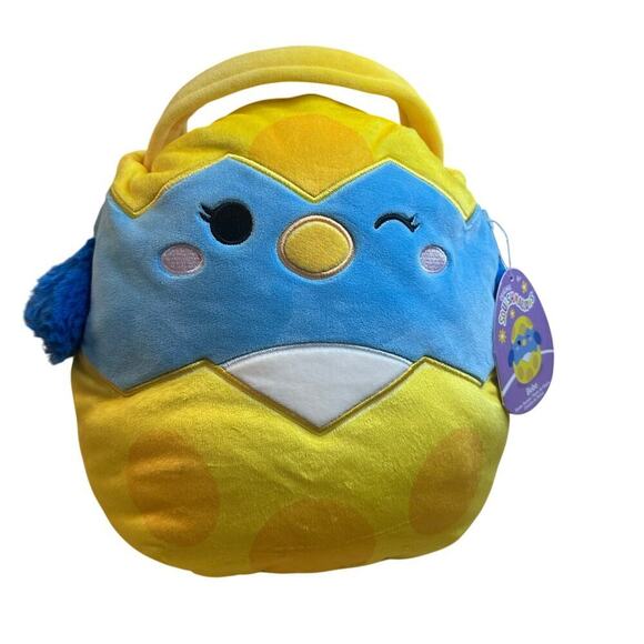 Squishmallows Bebe the Bluebird Plush Easter Basket Treat Pail NEW - Picture 1 of 5